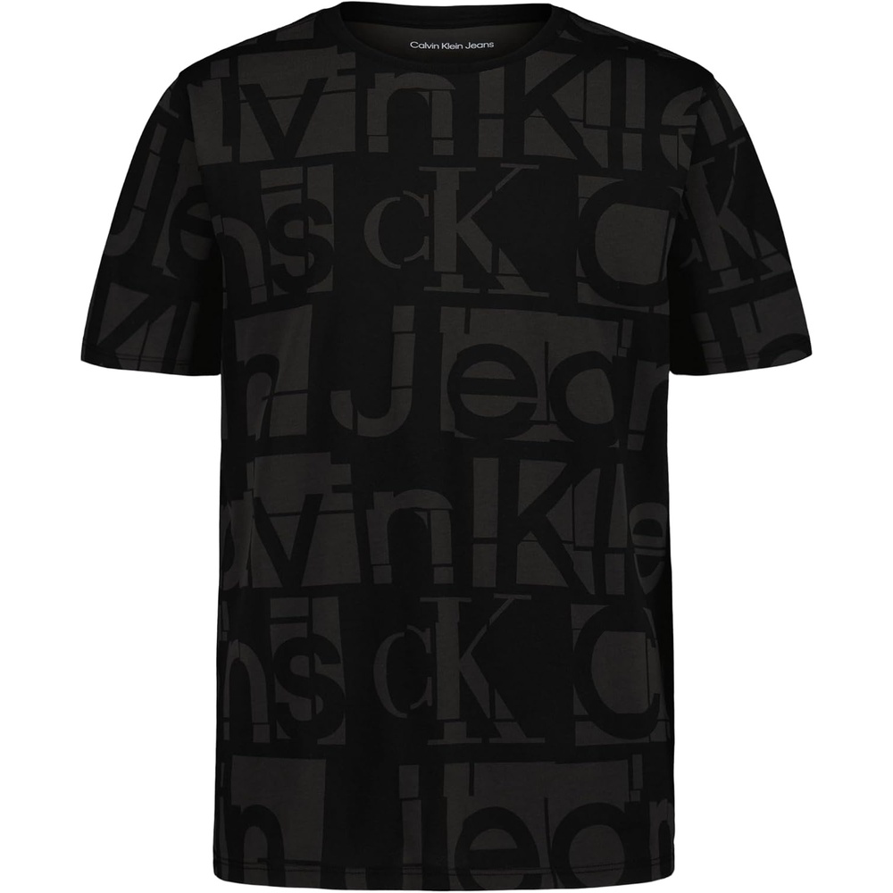 image:imageCalvin Klein Boys Short Sleeve Fashion Print Crew Neck TShirt Comfortable Relaxed FitBlocky Print Blackened Pearl