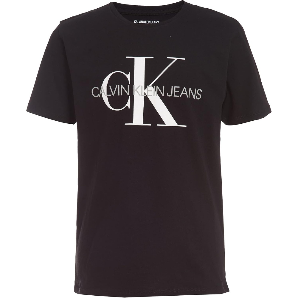 image:imageCalvin Klein Boys Short Sleeve Logo Crew Neck TShirt Soft Comfortable Relaxed FitCk Old School Black