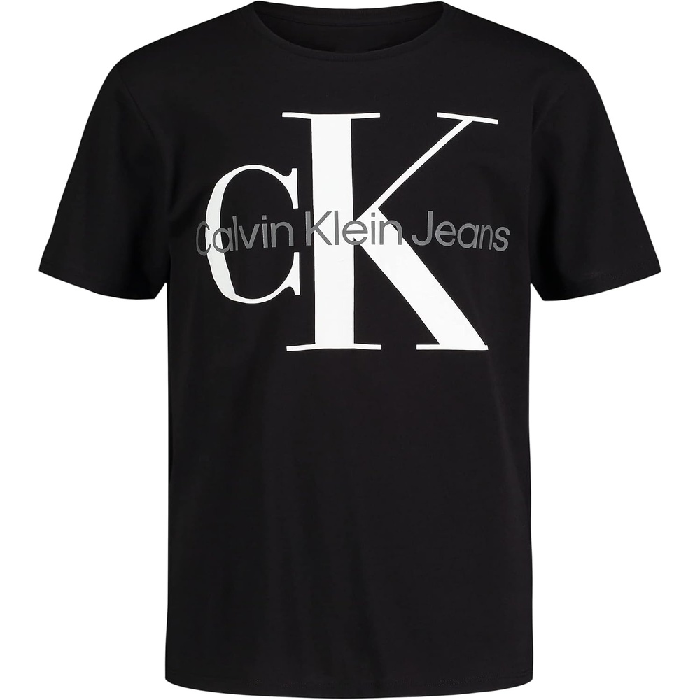image:imageCalvin Klein Boys Short Sleeve Logo Crew Neck TShirt Soft Comfortable Relaxed FitClassic Mono Black