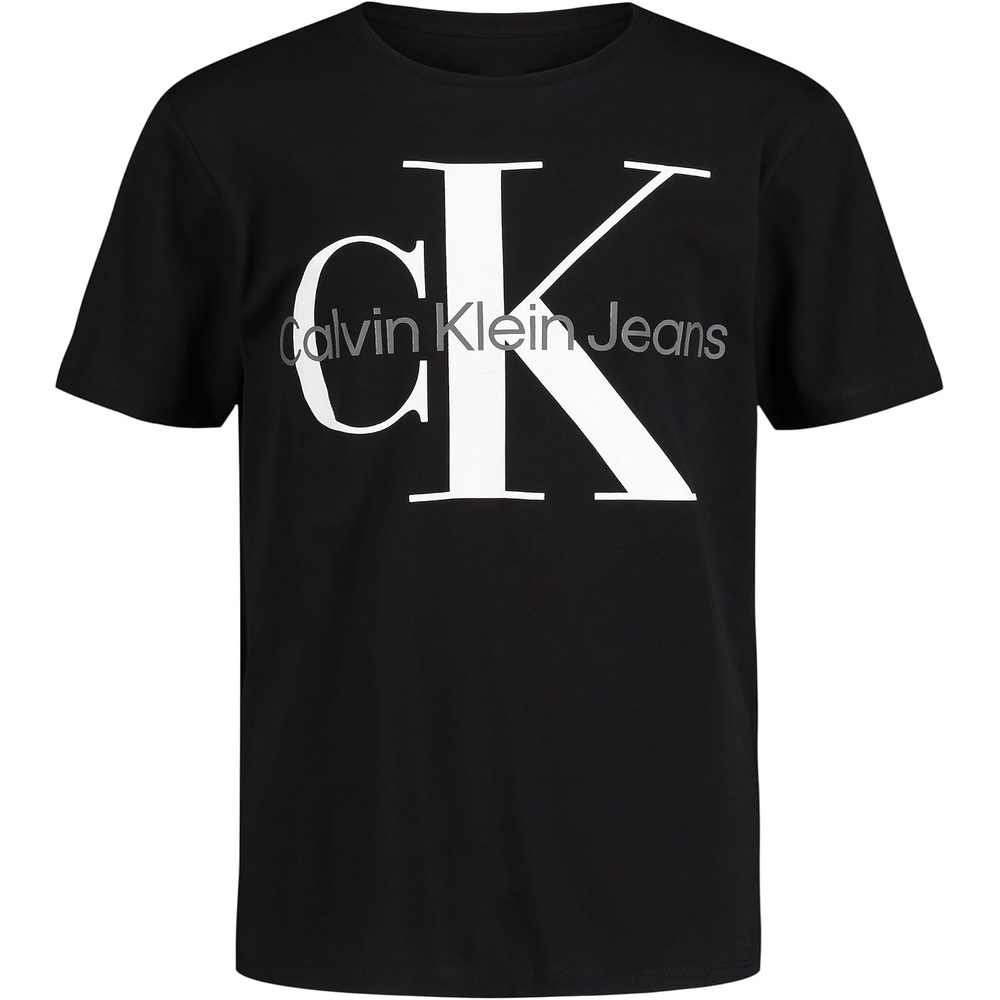 image:imageCalvin Klein Boys Short Sleeve Logo Crew Neck TShirt Soft Comfortable Relaxed FitMono Black