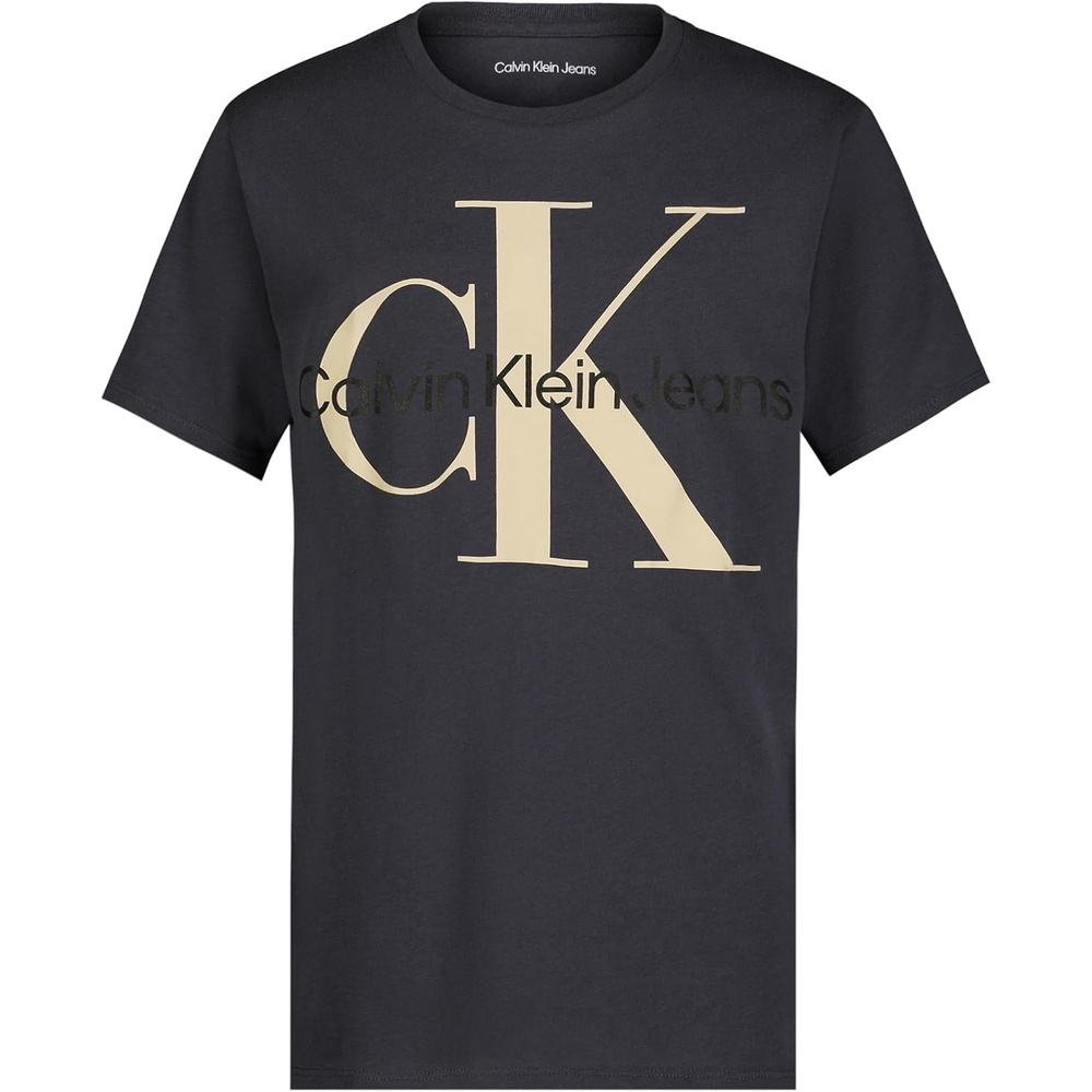 image:imageCalvin Klein Boys Short Sleeve Logo Crew Neck TShirt Soft Comfortable Relaxed FitMono Hemisphere Blue