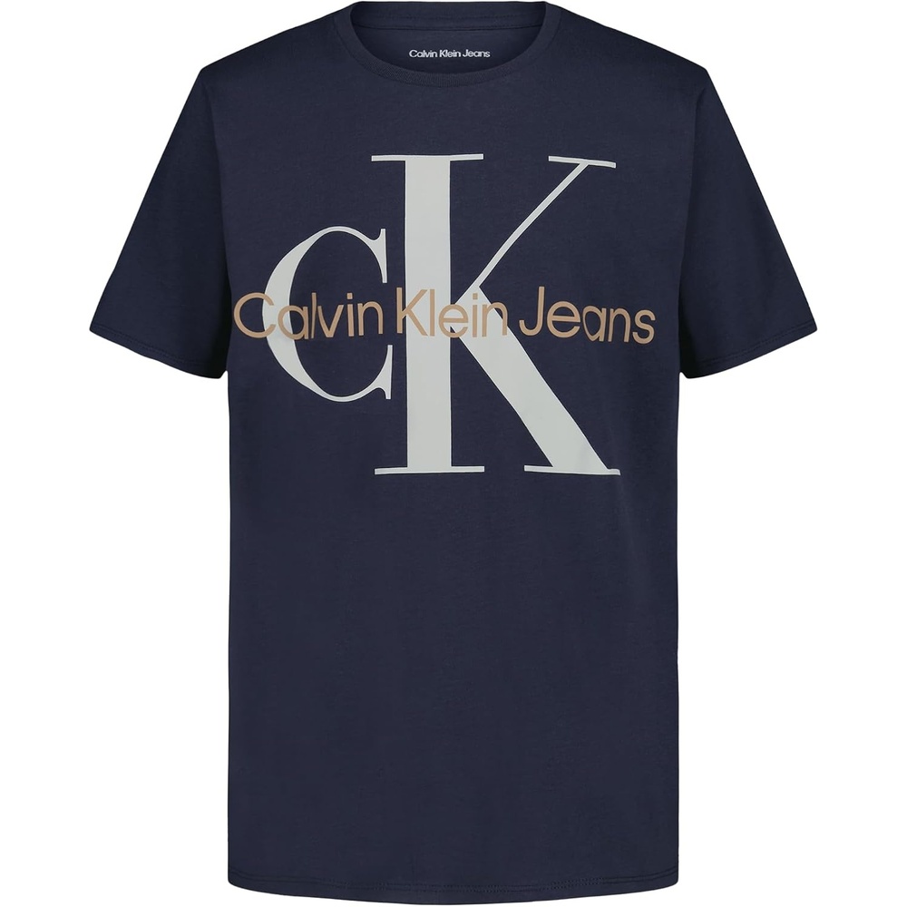 image:imageCalvin Klein Boys Short Sleeve Logo Crew Neck TShirt Soft Comfortable Relaxed FitMono Inkwell