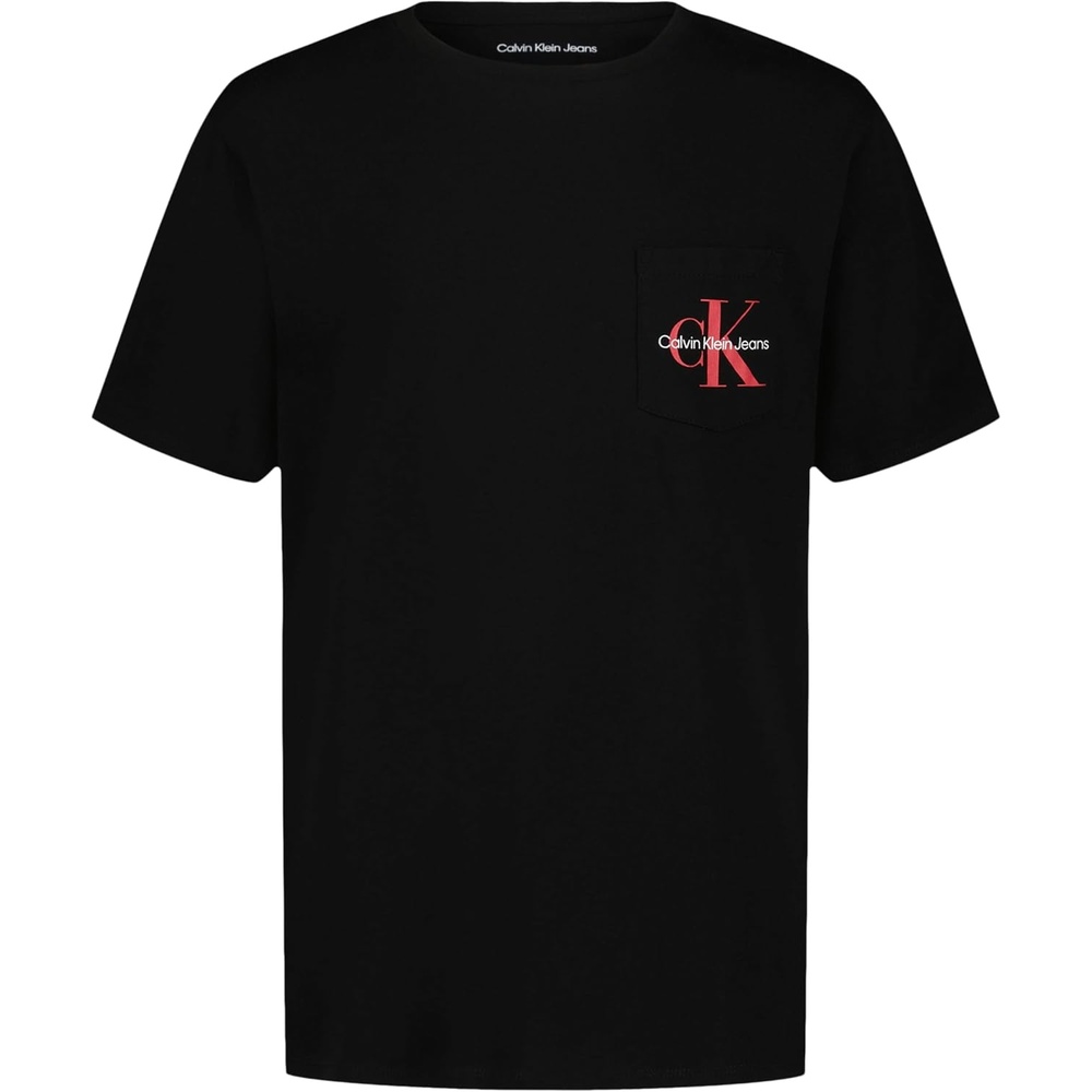 image:imageCalvin Klein Boys Short Sleeve Pocket Logo Crew Neck TShirt Soft Comfortable Relaxed FitBlack