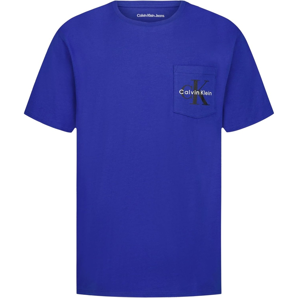 image:imageCalvin Klein Boys Short Sleeve Pocket Logo Crew Neck TShirt Soft Comfortable Relaxed FitSurf the Web