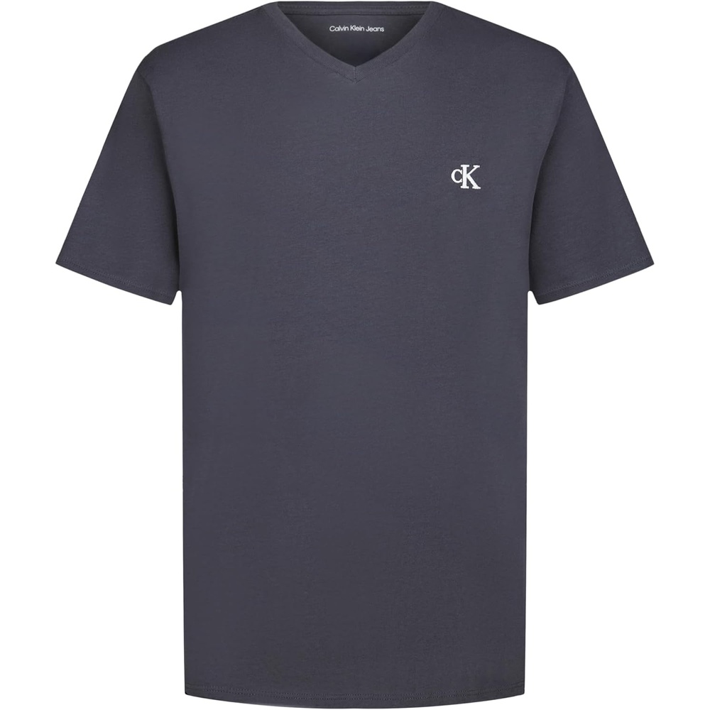 image:imageCalvin Klein Boys Short Sleeve Solid VNeck TShirt Soft Comfortable Relaxed FitHemisphere Blue