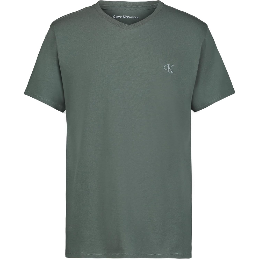 image:imageCalvin Klein Boys Short Sleeve Solid VNeck TShirt Soft Comfortable Relaxed FitIcy Pine