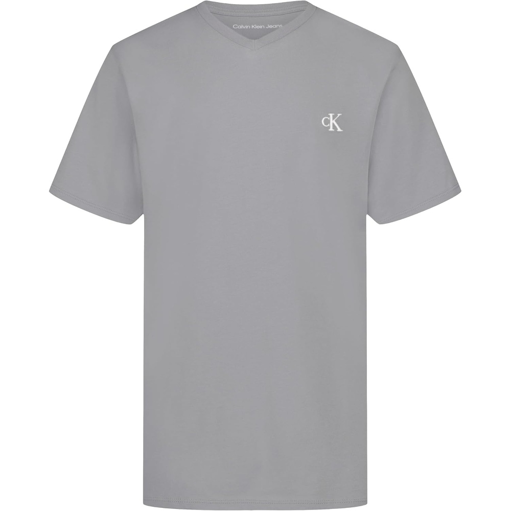 image:imageCalvin Klein Boys Short Sleeve Solid VNeck TShirt Soft Comfortable Relaxed FitQuarry