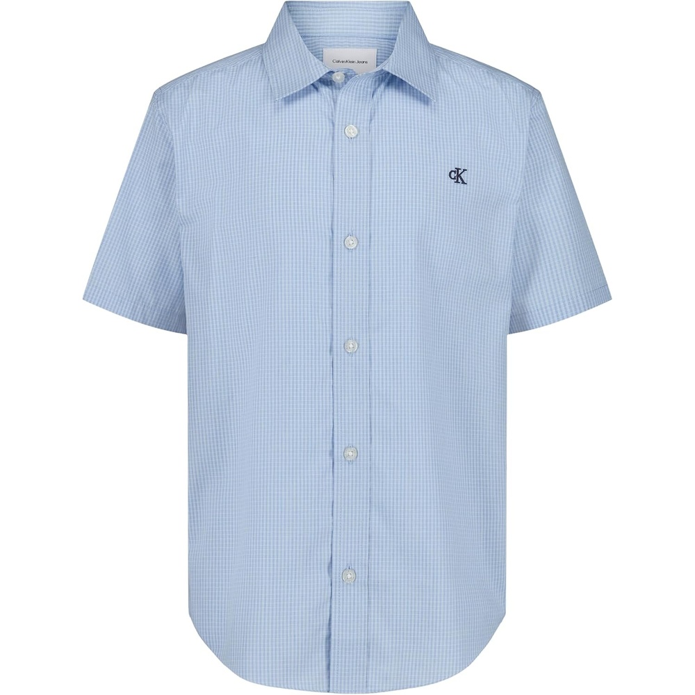 image:imageCalvin Klein Boys Short Sleeve Woven ButtonDown ShirtProvence Grid