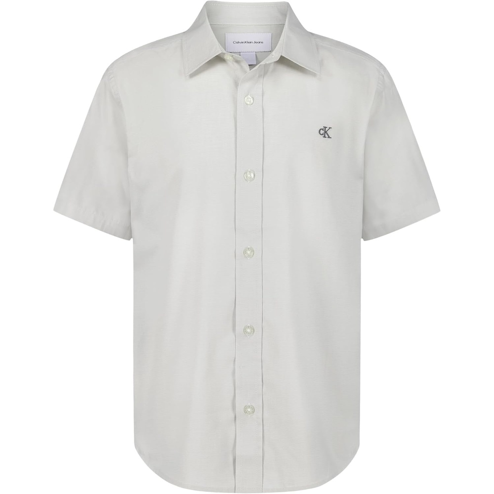 image:imageCalvin Klein Boys Short Sleeve Woven ButtonDown ShirtStarfish Mini Stripe