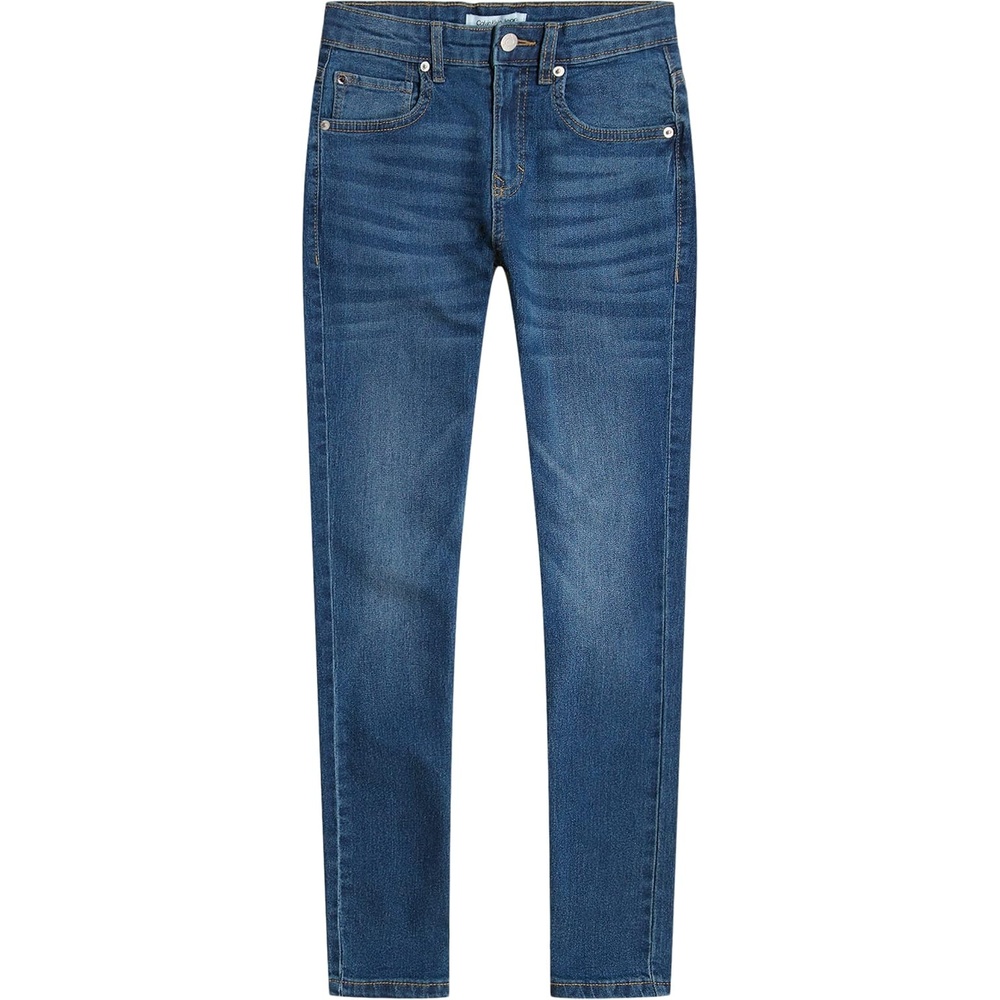 image:imageCalvin Klein Boys Skinny Fit Stretch Denim Jeans 5Pocket Style Zipper Fly amp Button ClosureClassic Austin Dark Blue