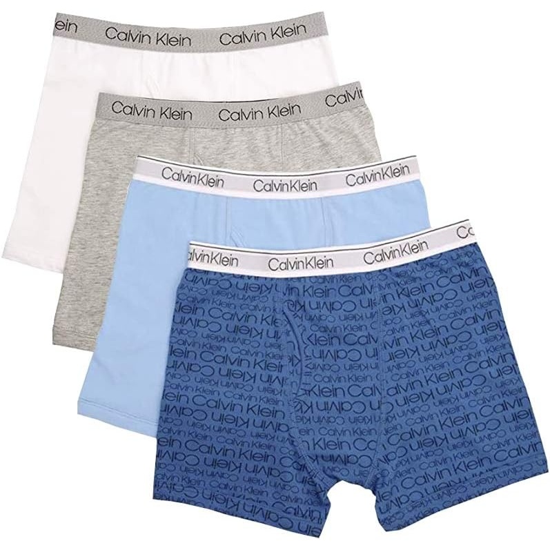 image:imageCalvin Klein Boys Underwear Four Pack Boxer Brief Value PackBlueGreyWhite