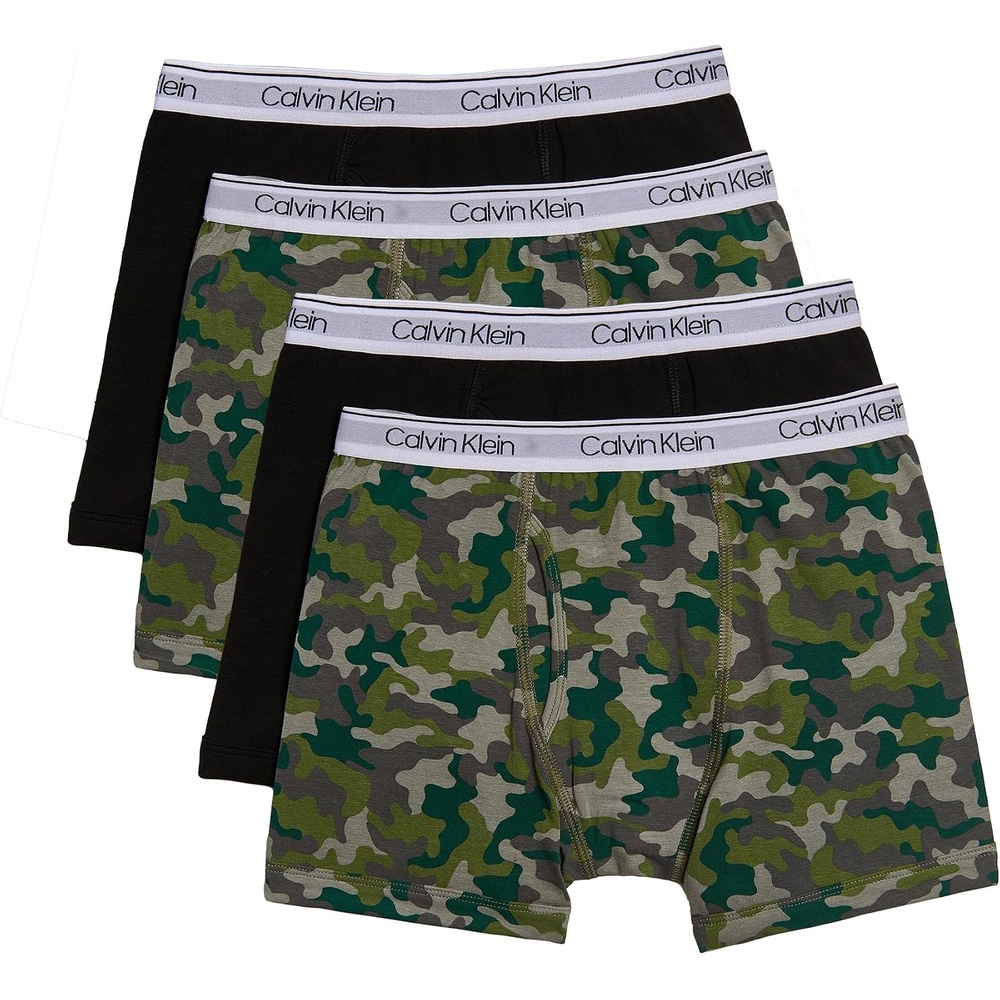 image:imageCalvin Klein Boys Underwear Four Pack Boxer Brief Value PackCamo Black