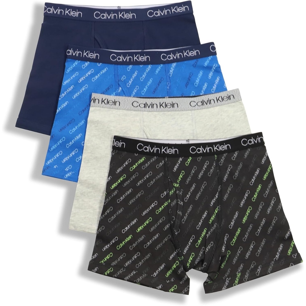 image:imageCalvin Klein Boys Underwear Four Pack Boxer Brief Value PackCk Logo BlueBlack Iris BlueHeather GreyBlack Ck Logo