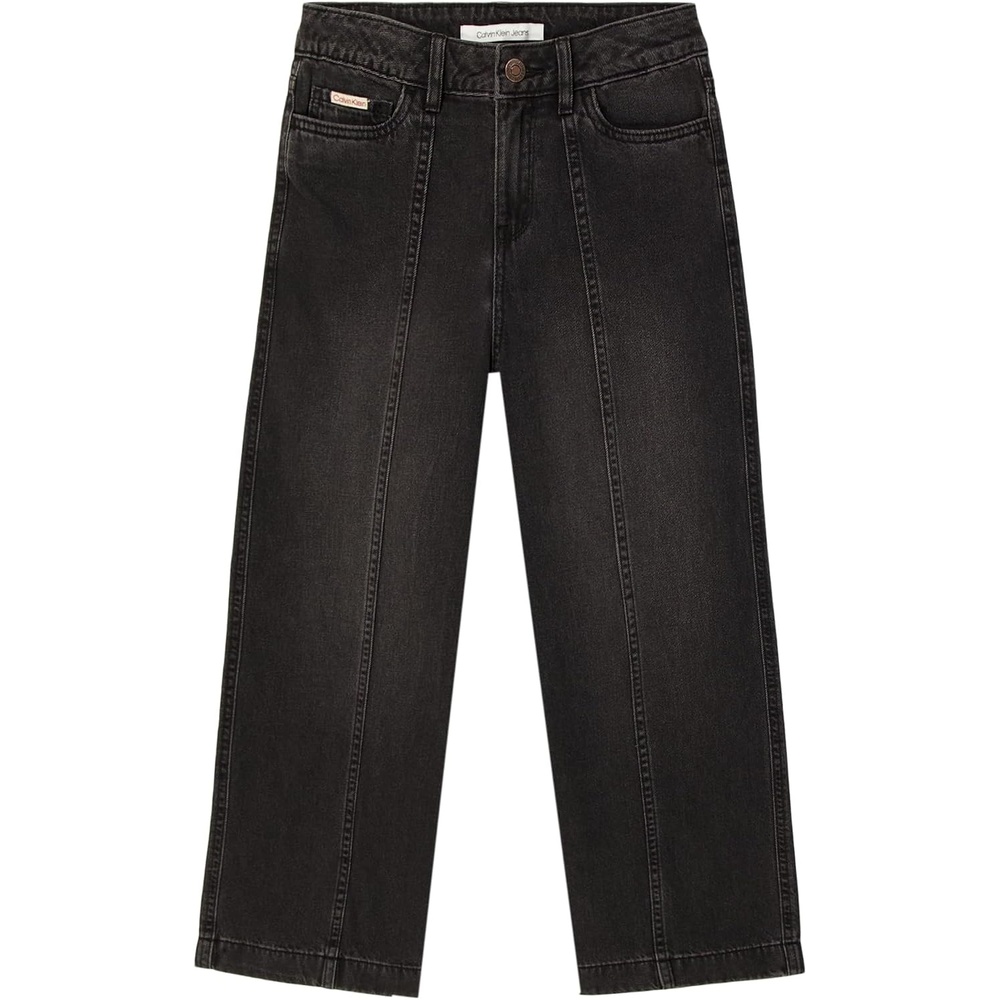 image:imageCalvin Klein Girls 5Pocket Seamed Wide Leg Denim Jean Zipper Fly amp Button ClosureNoire