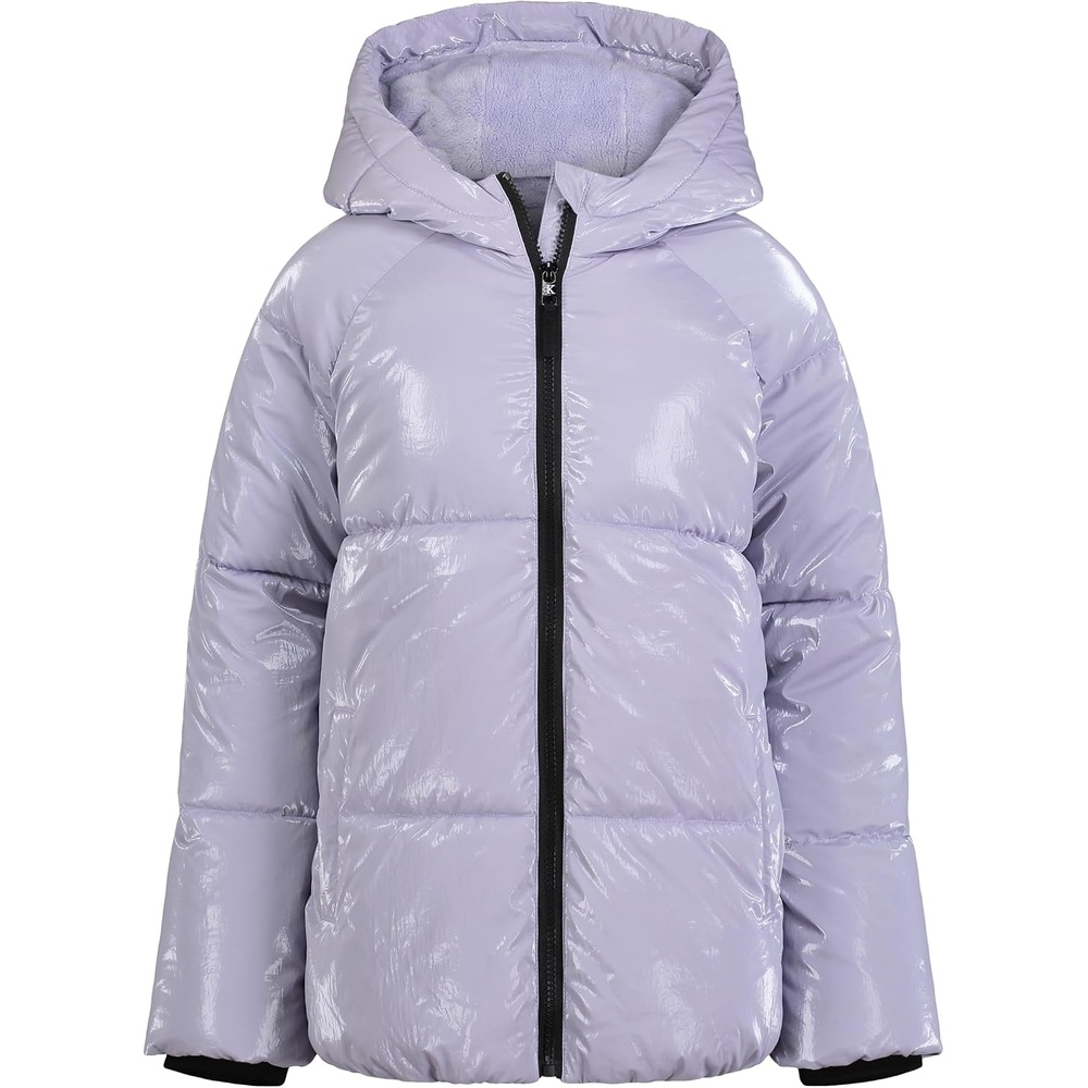 image:imageCalvin Klein Girls Short Length Hooded Winter Puffer Jacket With Fleece LiningLegacy Cosmic Sky Shine