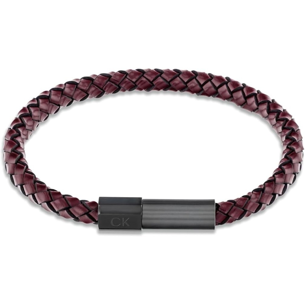 image:imageCalvin Klein Industrial Facets Jewelry Collection for Men  Leather Braided Bracelet with Adjustable Magnetic Closure  Premium Fashion Jewelry Accessory  Gift for HimBlackCherrywood