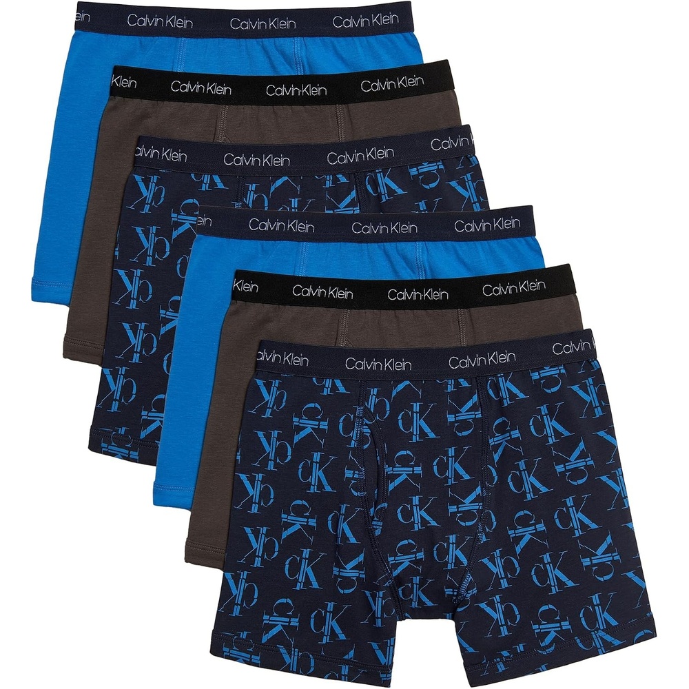 image:imageCalvin Klein Kids Boys Modern Cotton Boxer Brief Underwear 6PackBlue CkIndigoBlu