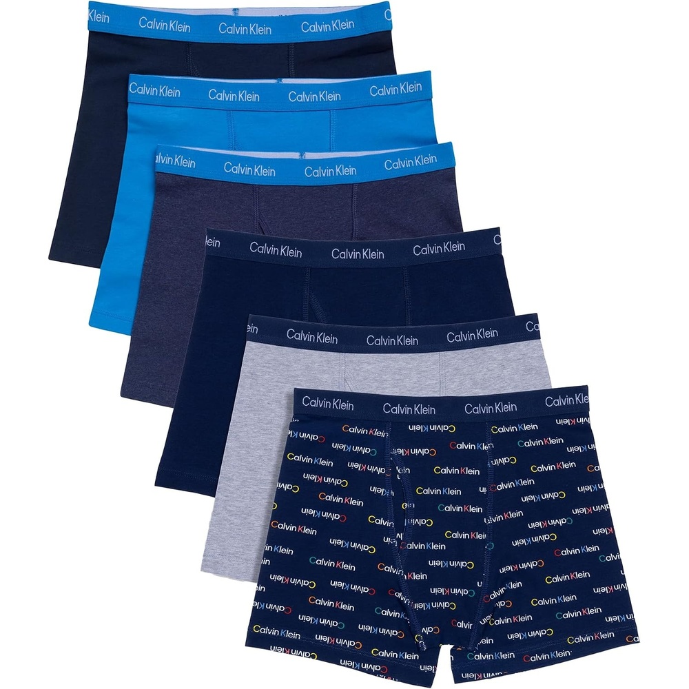 image:imageCalvin Klein Kids Boys Modern Cotton Boxer Brief Underwear 6PackBlue Print