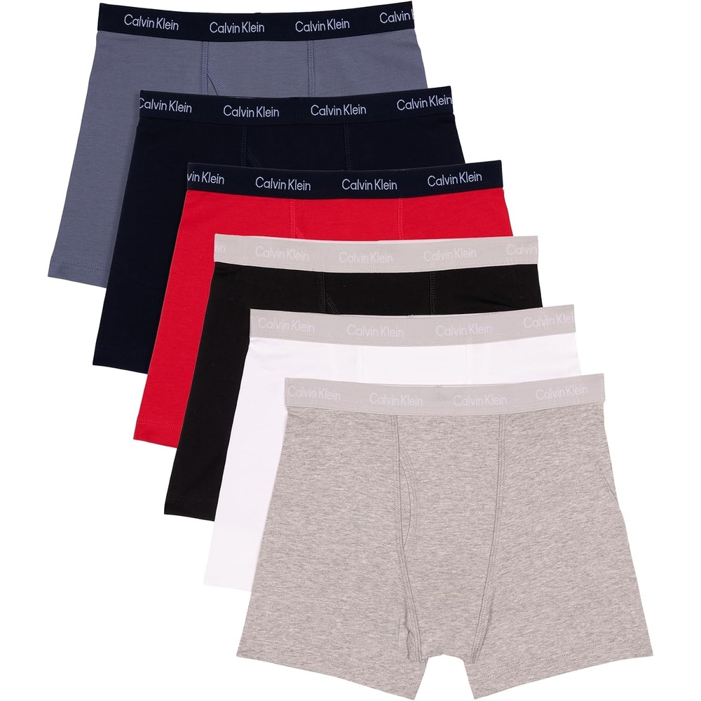 image:imageCalvin Klein Kids Boys Modern Cotton Boxer Brief Underwear 6PackRed Mix