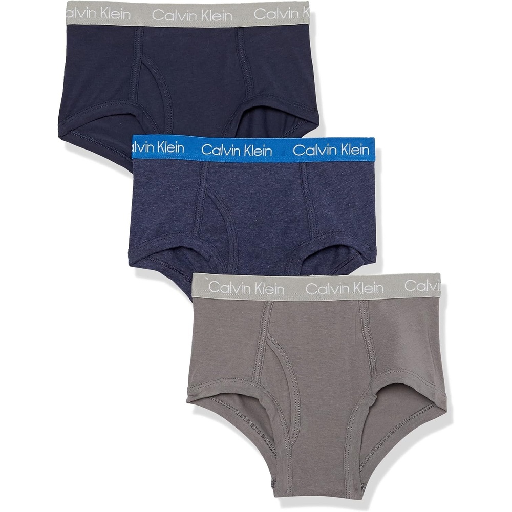 image:imageCalvin Klein Kids Boys Modern Cotton Brief Underwear 3PackBlueCastle RockBlack