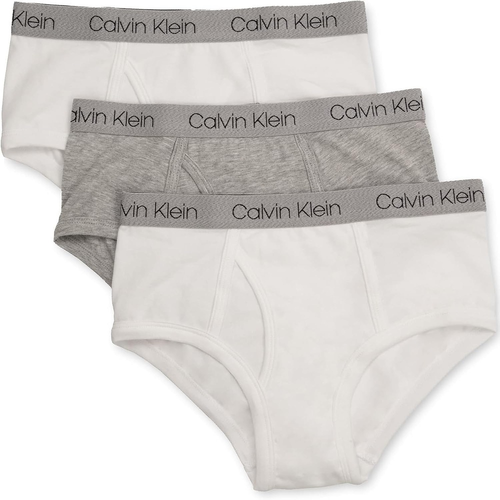 image:imageCalvin Klein Kids Boys Modern Cotton Brief Underwear 3PackClassic WhiteClassic WhiteHeather Gray