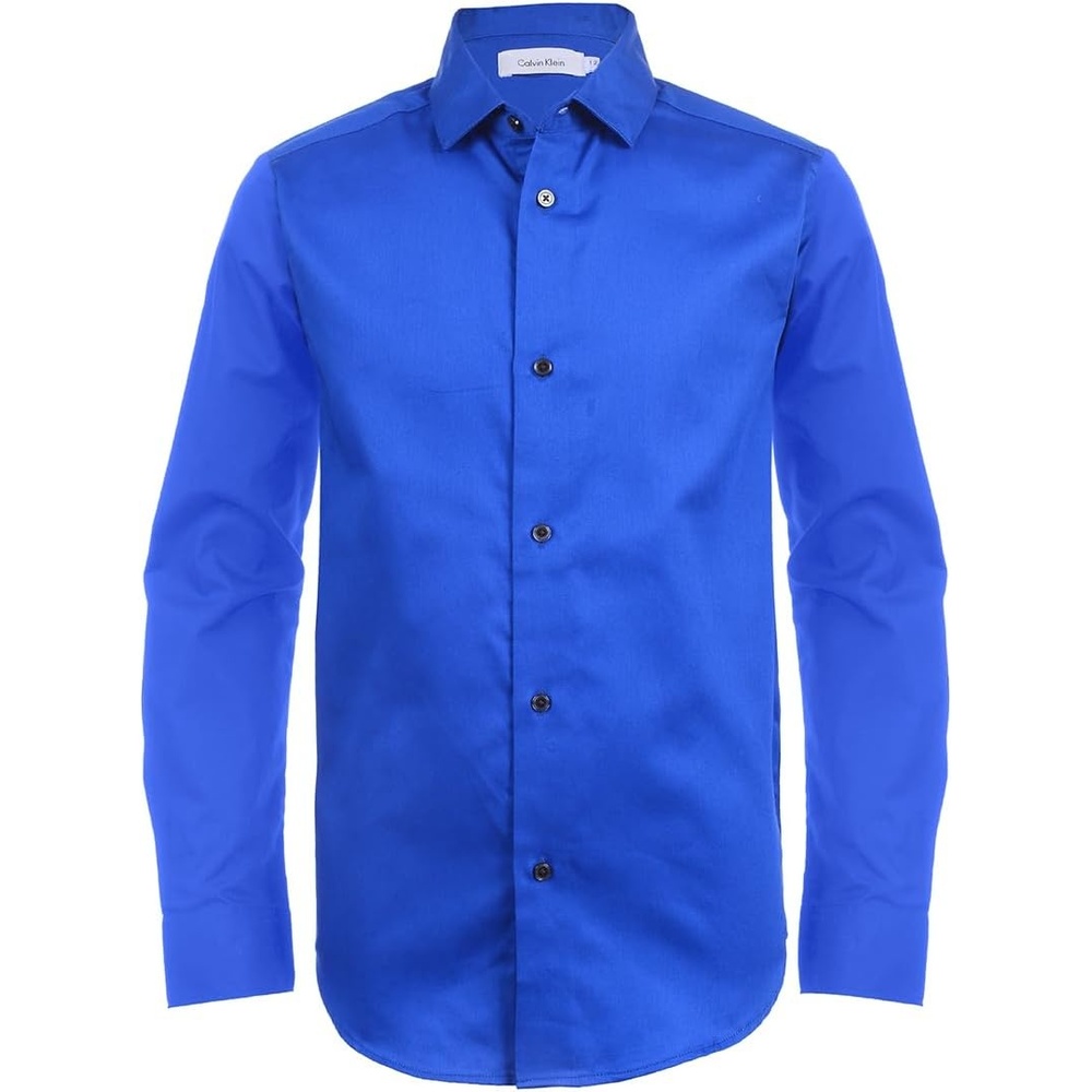 image:imageCalvin Klein Kids Sateen Shirt Big KidsDark Blue