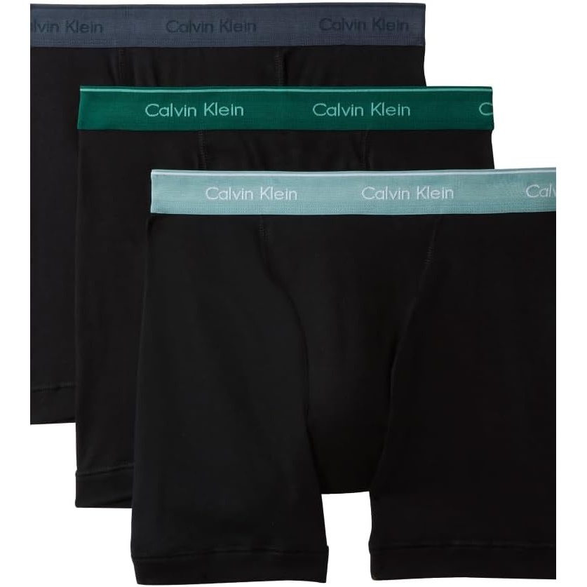 image:imageCalvin Klein Mens Cotton Classics 3Pack Boxer BriefBlack Bodies W Ink  Zoni Beach  Turf Wbs