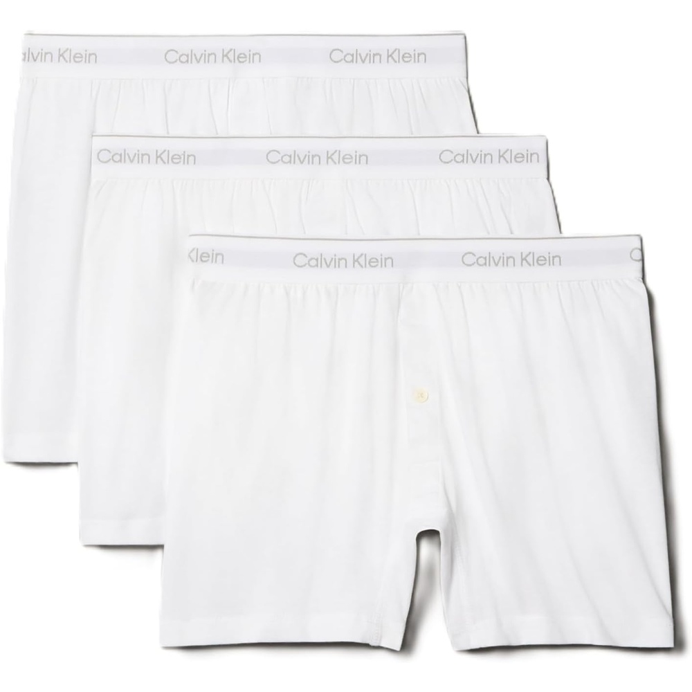 image:imageCalvin Klein Mens Cotton Classics 3Pack Knit Boxer3 White