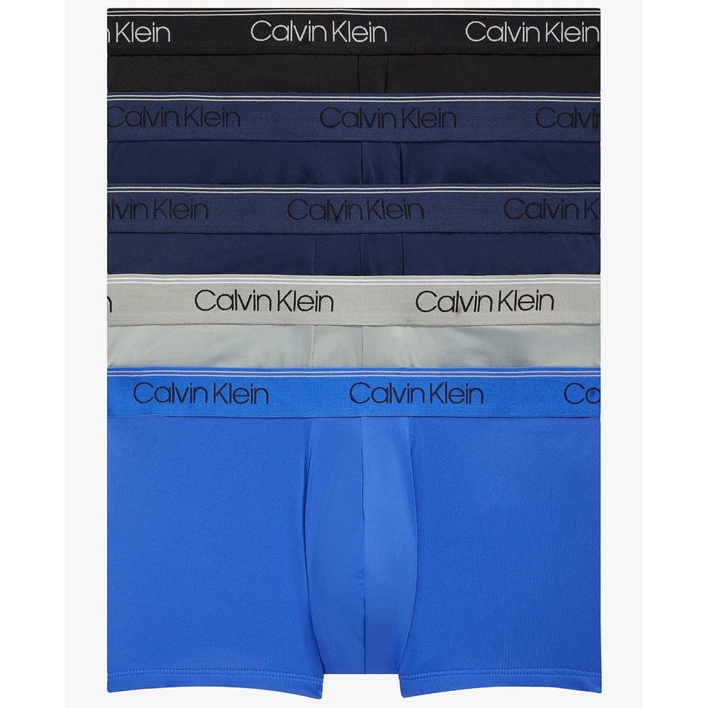 image:imageCalvin Klein Mens Cotton Classics 3Pack Trunk2 Blue Shadow  Black  Medium Grey  Cobalt