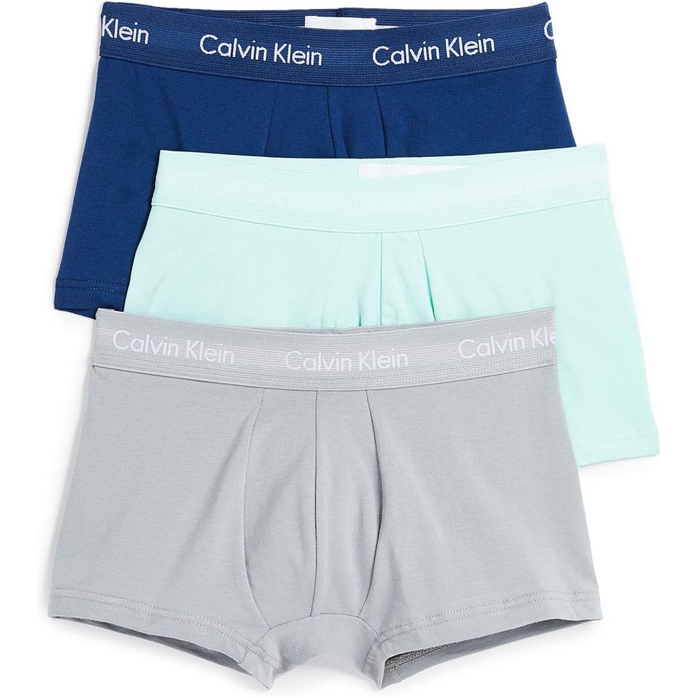 image:imageCalvin Klein Mens Cotton Classics 3Pack TrunkYuccaStonyEstate Blue