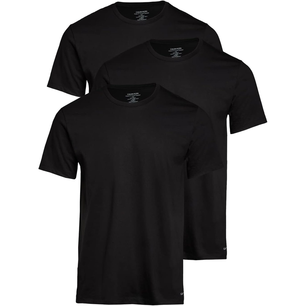 image:imageCalvin Klein Mens Cotton Classics 3Pack Undershirts3 Classic Black Crewneck