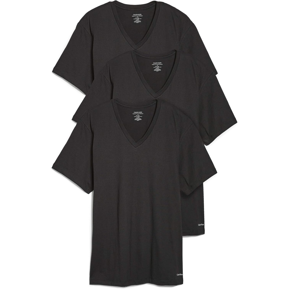 image:imageCalvin Klein Mens Cotton Classics 3Pack Undershirts3 Classic Black Vneck