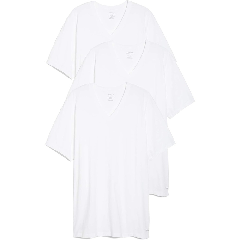 image:imageCalvin Klein Mens Cotton Classics 3Pack Undershirts3 White Vneck