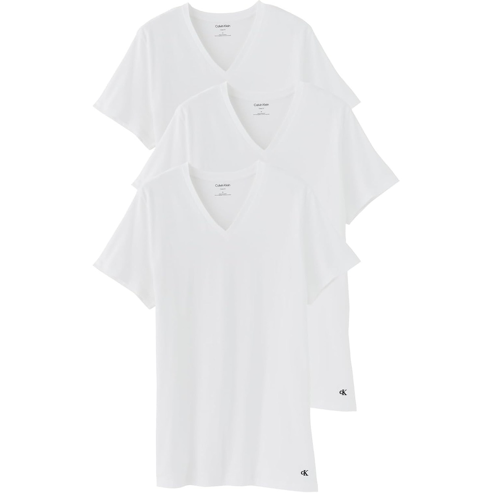 image:imageCalvin Klein Mens Cotton Classics 3Pack Undershirts3 White Vneck