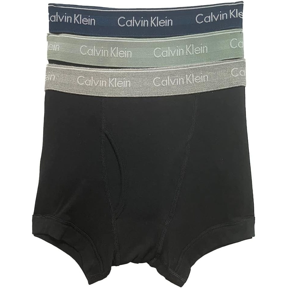 image:imageCalvin Klein Mens Cotton Classics 3pack TrunkBlack Bodies W Classic Navy  Sage Meadow  Grey Heather