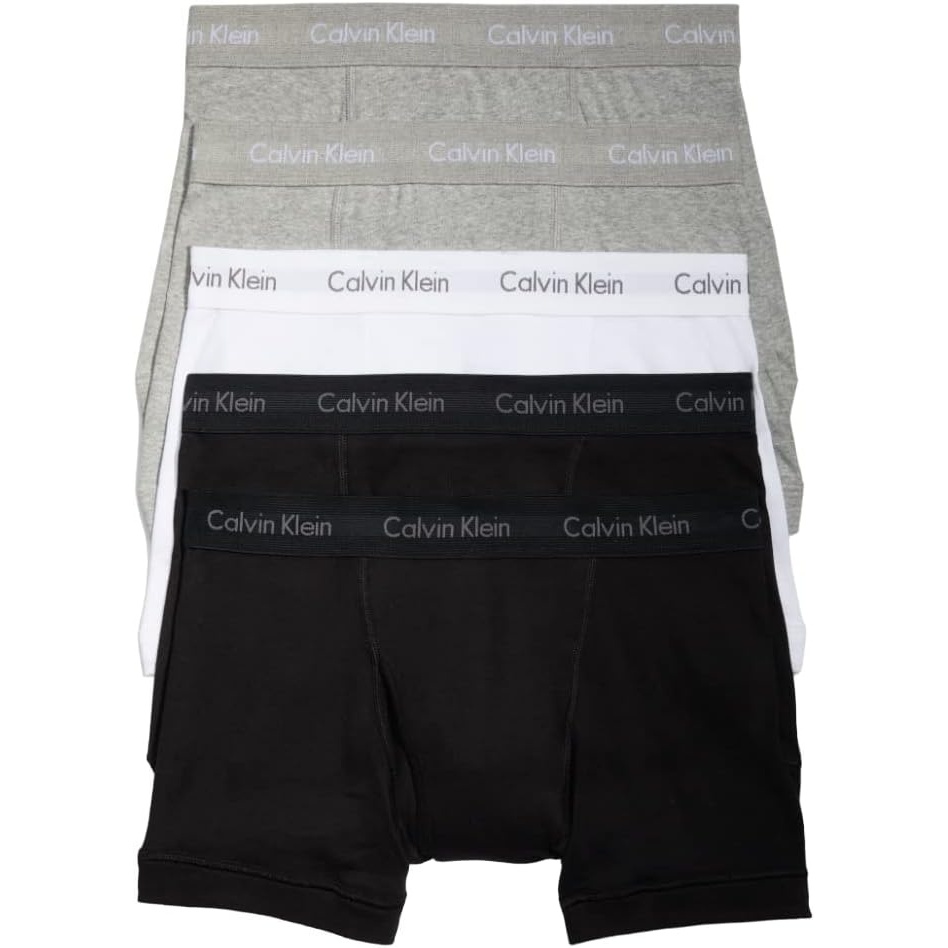 image:imageCalvin Klein Mens Cotton Classics 5Pack Trunk2 Black 2 Grey Heather 1 White