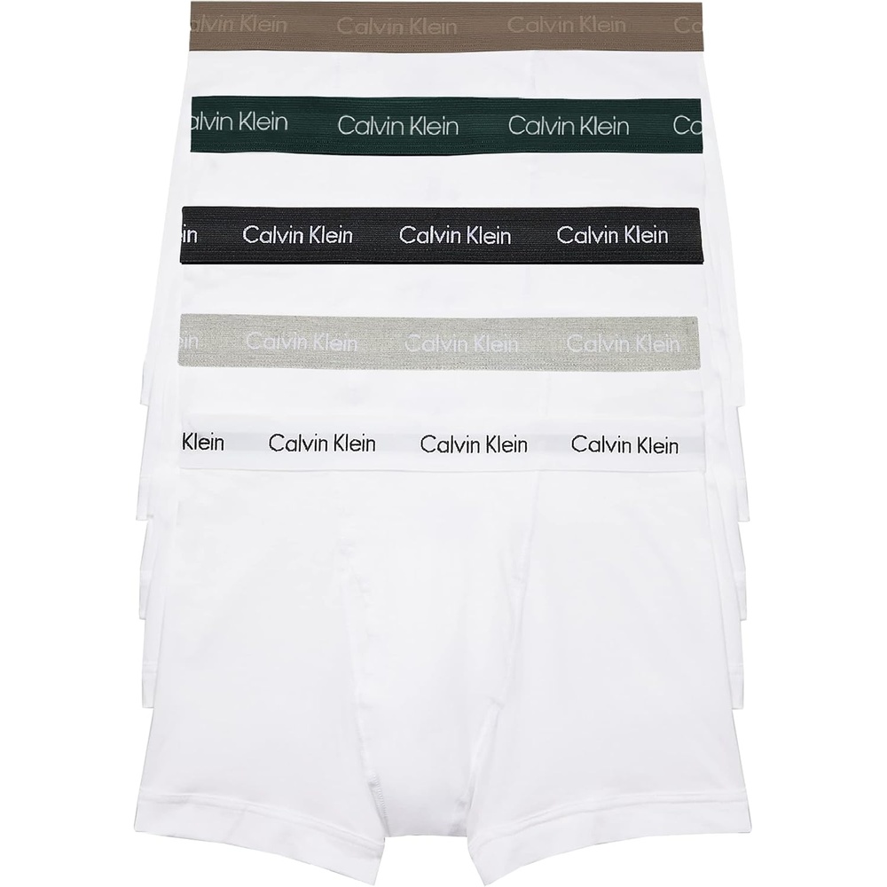 image:imageCalvin Klein Mens Cotton Classics 5Pack TrunkWhite W Natural Gray  Grey Heather  White  Night Sky  Ponderosa Pine