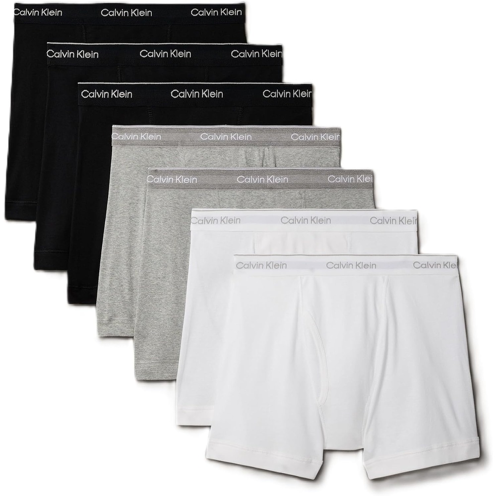 image:imageCalvin Klein Mens Cotton Classics 7Pack Boxer Brief3 Black  2 Grey Heather  2 White