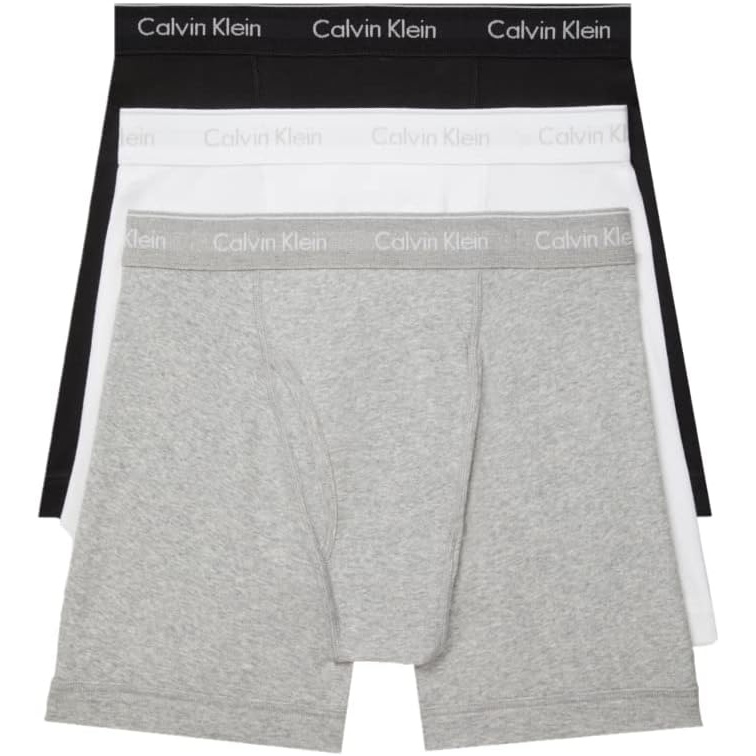 image:imageCalvin Klein Mens Cotton Stretch 3Pack Boxer BriefBlack  Grey Heather  White