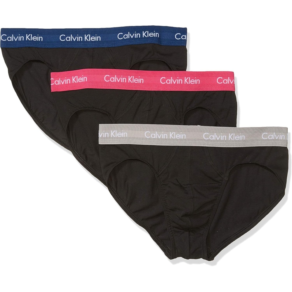 image:imageCalvin Klein Mens Cotton Stretch 3Pack BriefBlackWet WeatherQuiverEstate Blue