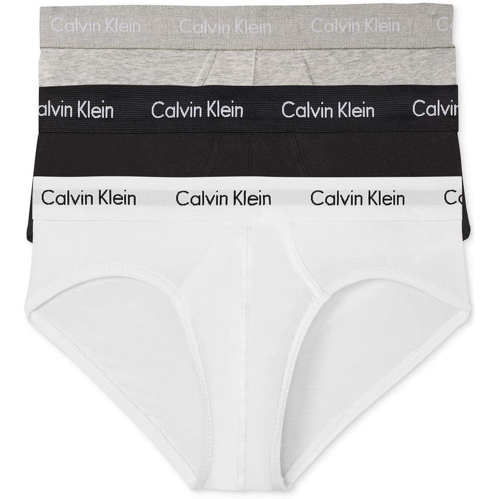 image:imageCalvin Klein Mens Cotton Stretch 3Pack BriefGrey  Black  White