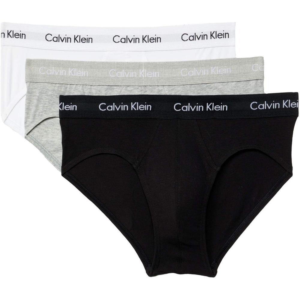 image:imageCalvin Klein Mens Cotton Stretch 3Pack BriefWhite  Black  Grey Heather