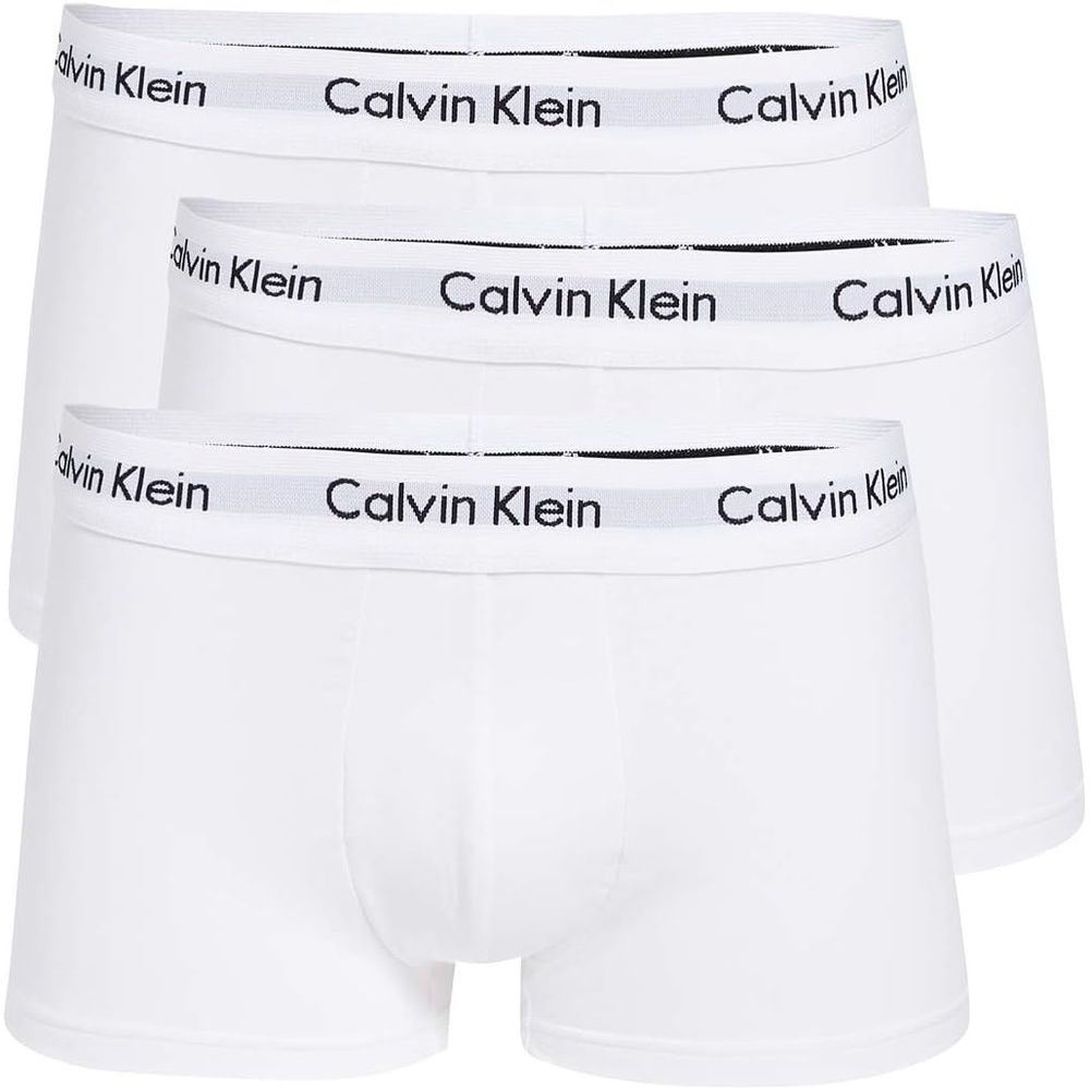 image:imageCalvin Klein Mens Cotton Stretch 3Pack Low Rise Trunks3 White