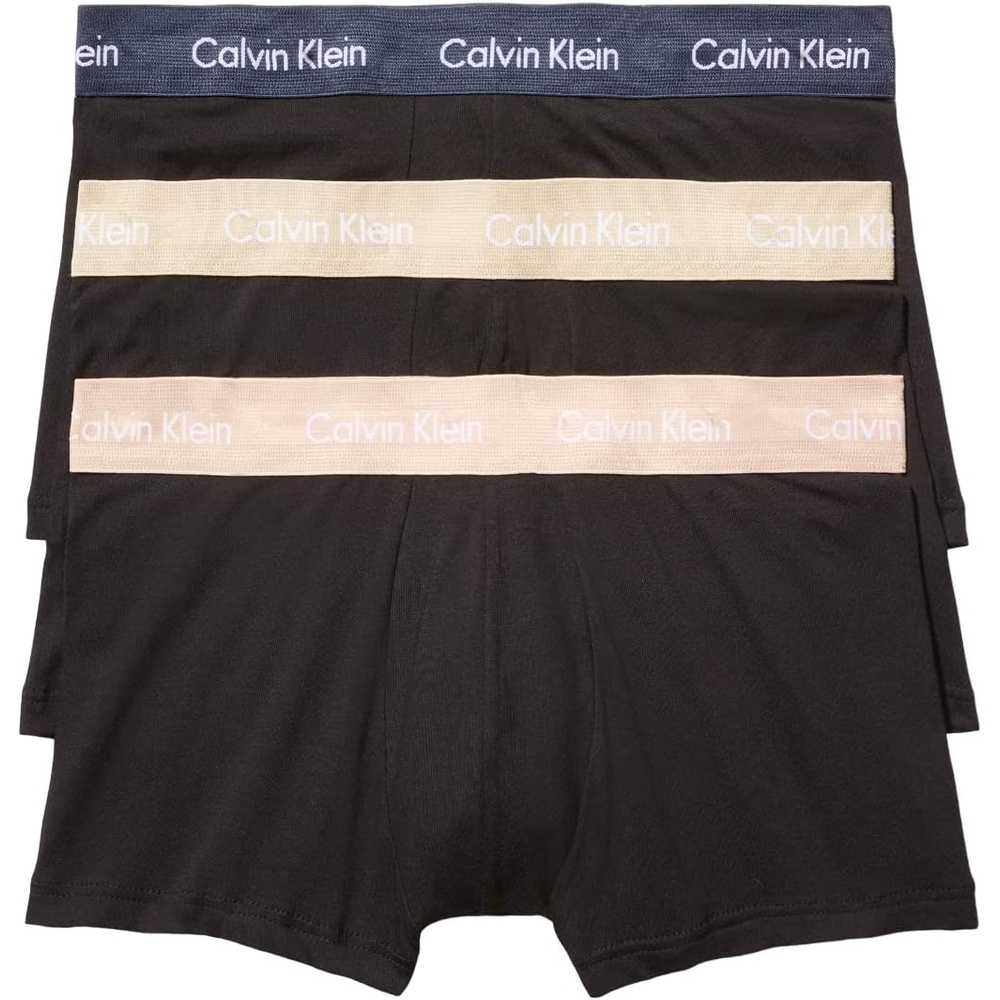 image:imageCalvin Klein Mens Cotton Stretch 3Pack Low Rise TrunksBlack Bodies W Shoreline Clay Travertine