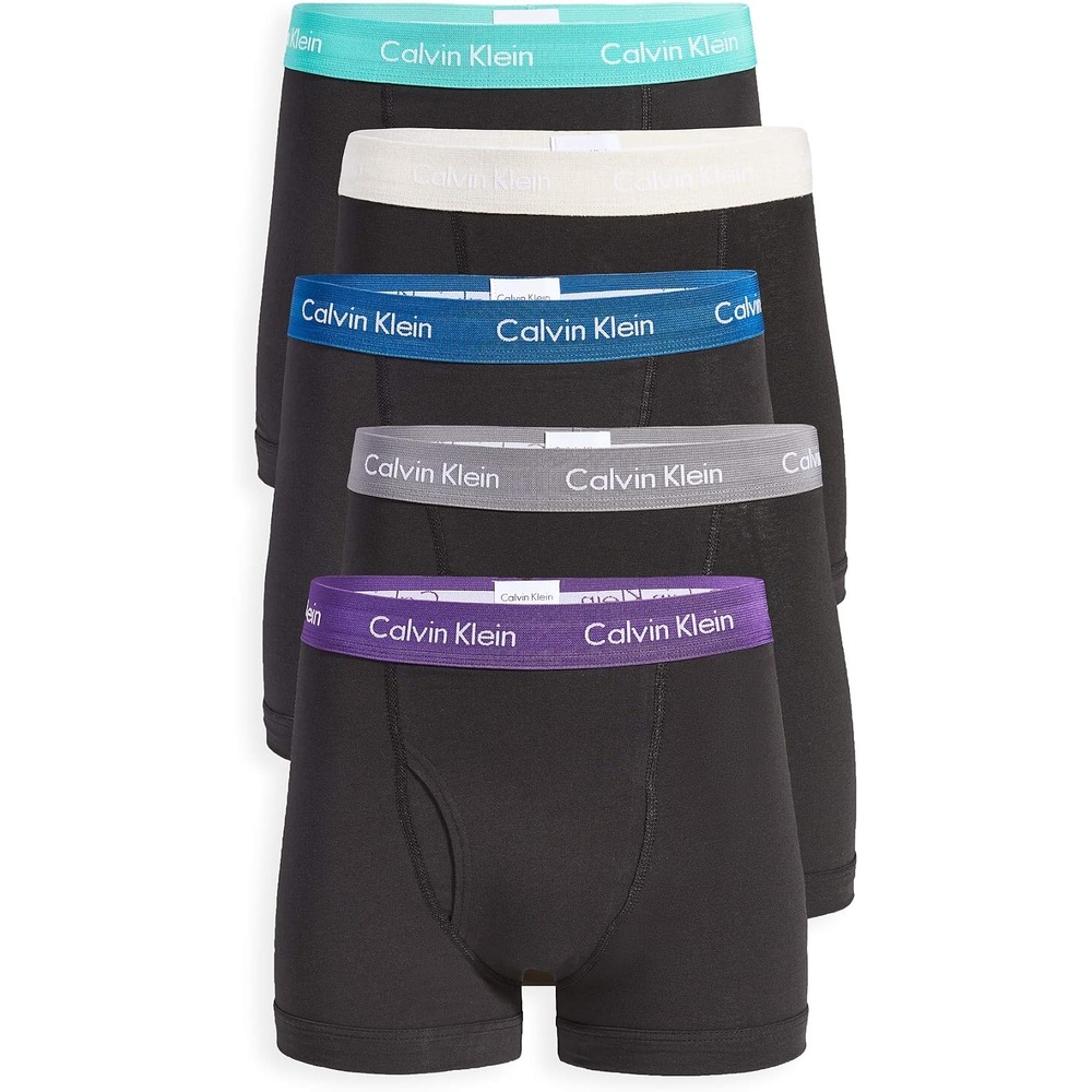 image:imageCalvin Klein Mens Cotton Stretch 3Pack Low Rise TrunksBlack BodyVerbenaGrey ShadowCrater LakeOatmeal HeatherAmazonite