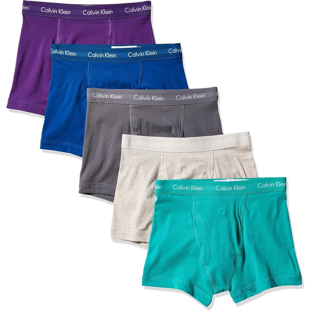 image:imageCalvin Klein Mens Cotton Stretch 3Pack Low Rise TrunksVerbenaGrey ShadowCrater LakeOatmeal HeatherAmazonite