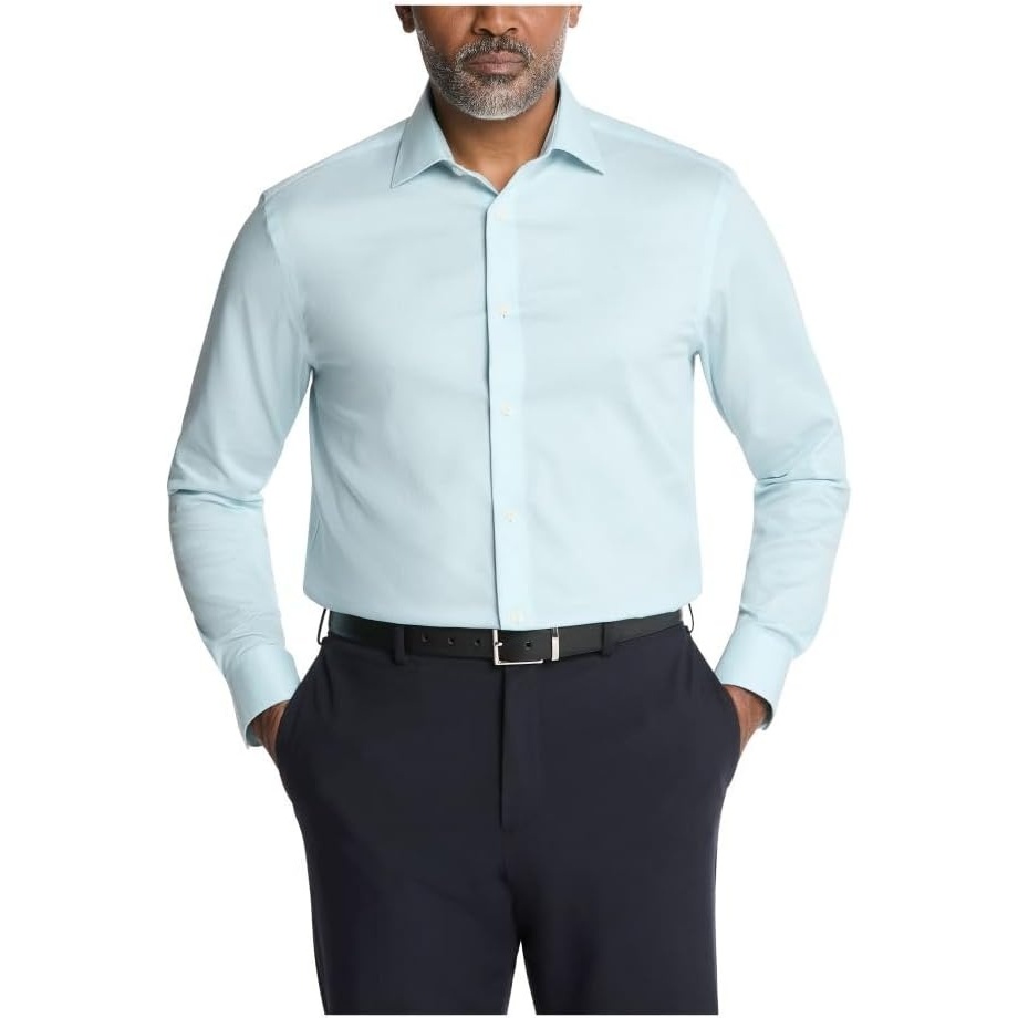 image:imageCalvin Klein Mens Dress Shirt Regular Fit Non Iron Stretch SolidMint Julip