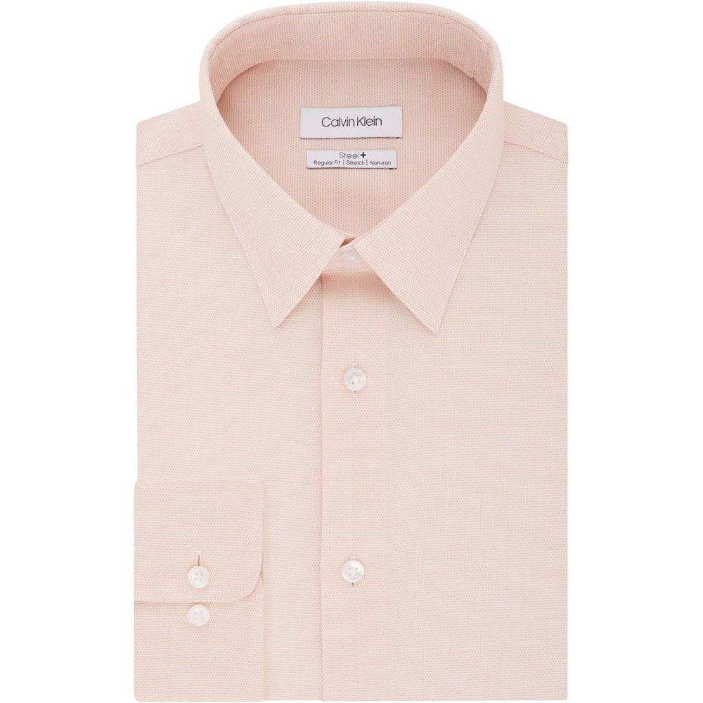 image:imageCalvin Klein Mens Dress Shirt Regular Fit Non Iron Stretch SolidSunset