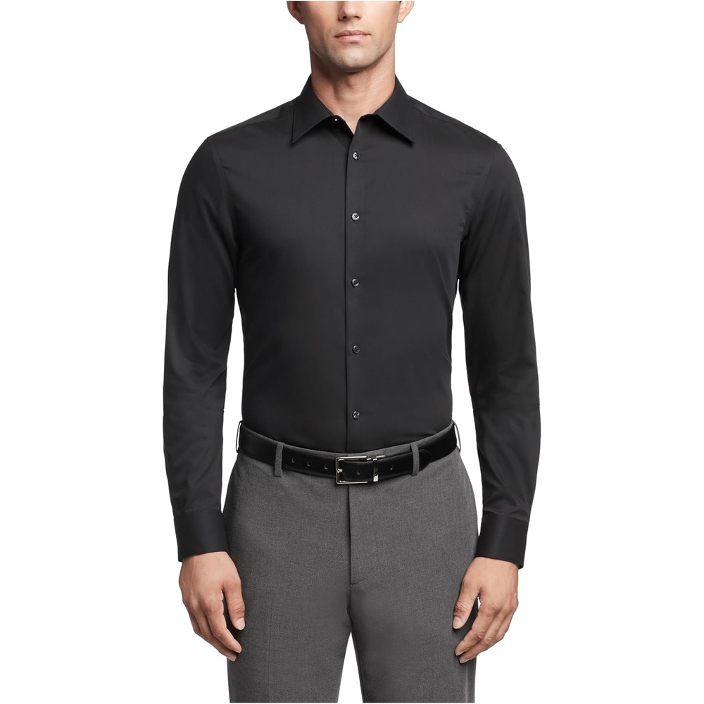 image:imageCalvin Klein Mens Dress Shirts Slim Fit Non Iron SolidBlack