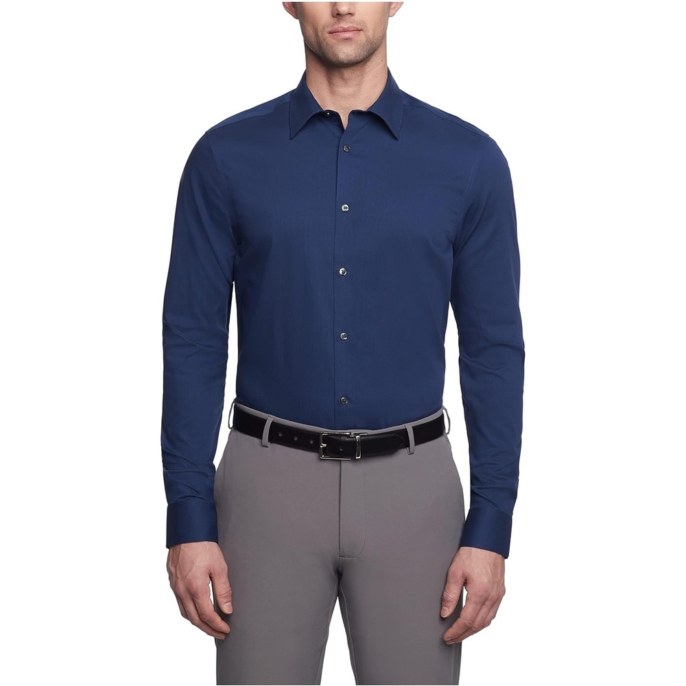 image:imageCalvin Klein Mens Dress Shirts Slim Fit Non Iron SolidBlue Ocean